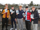 Joseph Kedges, Eoghan Cooke, Alastair Morton, Oisin Costello and James Hobby, J18 crew members, at the launch of the Bish Rowing Club Yearbook 2023 in Galway Rowing Club.