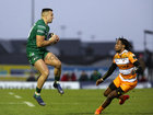 Connacht v Toyota Cheetahs Guinness PRO14 game at the Sportsground.<br />
Connacht's Cian Kelleher and Rabz Maxwane, Toyota Cheetahs. Photograph: Mike Shaughnessy