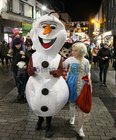 Some of the Disney characters taking part in the parade for the opening of the Continental Christmas Market and switching on the the Christmas lights in the city centre.