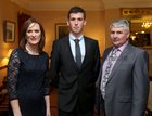 Junior 18 cew member Brian Keane with his parents Norann and Mike Keane at St. Joseph's College Rowing Club dinner at the Ardilaun Hotel.