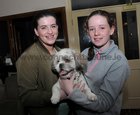 <br />
Laura and Sophie Byrnes,Oranmore, with their dog Bobbie,  at the Dog Show at the Maldron Hotel, Oranmore. 