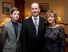 Junior 18 cox Darragh O' Donovan with his parents Brian and Deirdre at St. Joseph's College Rowing Club dinner at the Ardilaun Hotel.