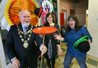 BALANCING ACT . . .  Mayor Donal Lyons tries his hand at plate spinning at St. Joseph's Community Centre in Shantalla during the announcement of Galway Community Circus and Fidget Feet Aerial Dance Theatre's new circus show "Grimm’s Circus". Looking on are Ulla Hokkanen, Circus Manager (left) and Barbara Dunne of the Board of Directors.<br />
Galway Community Circus & Fidget Feet Aerial Dance Theatre are very excited to announce their return to the Black Box for their brand new circus show; Grimm’s Circus. This youth circus extravaganza will take place at 7:30pm on Friday March 13th and Saturday March 14th.<br />
“Run away with Grimm’s Circus and get lost in the deep, dark forests of the Grimm Brother’s fairy tales. Marvel as the fairies take flight in this breath-taking display of aerial dance and circus arts in this stunning youth circus spectacle”<br />
Grimm’s Circus will feature fifty of their members aged between twelve and twenty years of age. These performances have been devised and created in a collaboration between the young artists, their tutor team and Fidget Feet Aerial Dance Theatre; Ireland’s premiere aerial dance company. The performances will display the high level of technical skill acquired by their young performers and feature a visually striking, dynamic retelling of the Grimm Brothers’ fairy tales. <br />
The aim of Galway Community Circus, as a youth arts charity, is to provide a fun and safe environment where young people can learn to develop their fitness and creativity. They educate young people in circus arts from as soon as they can walk up until their early twenties and this year have added an extra matinee show featuring their youngest members. Once Upon A Circus will be a short show suitable for the whole family and will take place at 3pm on Saturday March 14th.<br />
After five years of sell-out circus productions, Galway Community Circus and Fidget Feet are excited to be returning with a spectacular a collection of classic fairy tales mixed up into a deliciously dark story of wolves, witches and the long way home. This project is funded by the Arts Council Youth Ensemble Scheme.<br />
Tickets for both shows are available through the Town Hall Theatre<br />
