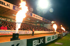 The Clan Stand all fired up as the Connacht team run on to the pitch for the start of the Guinness PRO12 game against Munster at the Sportsground.
