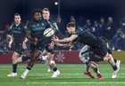 Connacht v Montauban EPCR Challenge Cup game at Dexcom Stadium.<br />
Connacht's Cathal Forde passes to Sam Illo