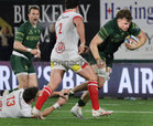 Connacht v Ulster BKT United Rugby Championship game at Dexcom Stadium last Saturday.<br />
Connacht's Cian Prendergast and Jack Carty and Tom Stewart, Ulster