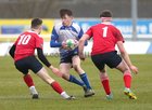St Joseph's College "The Bish" v St Muredach's College Top Oil Schools Senior B Cup final at the Sportsground.<br />
Dylan Keane, St Joseph’s College, and Harry West and Robbie Norton, St Muredachs College<br />
<br />
