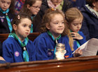 The reception and distribution service of the Peace Light of Bethlehem, an ecumenical service of friendship and peace involving 22 Galway Scout groups, the Polish Scouts of Galway and the Irish Girl Guides of Galway at Galway Cathedral.