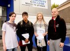 Brendan Mitchell, Claregalway; Roberto Prior, Tirellan; Shauna Gill, Renmore and James Barry, Roscam, after receiving their Leaving Cert Results at the Galway Community College, Moneenageisha, 