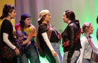 Clíodhna McDonald, Hannah Brosnan, Marianne Reichenbach and Sibéail Fahery taking part in the Salerno Secondary School musical 'Back to the 80s' at the Town Hall Theatre.