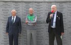 Gerry McGovern, President of the Connacht Council, speaking during the opening of Sarsfields GAA Club grounds and pitch in New Inn last Sunday. Included in the photograph are David McGann, Club President (left), and Michael Hynes, Club Chairman.