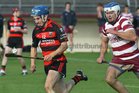  Cappataggle's, Darragh Dolan,<br />
 and<br />
 Rahoon-Salthill's, Robert Murray,<br />
 during the County Minor(B) Hurling Championship Final at Athenry.<br />
