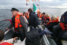 The annual Blessing of the Bay off Mutton Island last Sunday.
