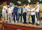 Colaiste Iognaid students during rehearsals for their musical "Hot House". The in-house production will run in the Jesuit Hall at the school in Sea Road from Tuesday March 13 to Thursday March 15. From left: Cathal Forde, Sean Thornton, Cian McHale, Liam Kilkenny, John Flannery, Rory O'Flynn, Ciaran Anthony, Dwain Rowe and Robert Shannon.