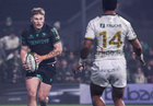 Connacht v Montauban EPCR Challenge Cup game at Dexcom Stadium.<br />
Connacht's Finn Treacy and Gade Asaeli, Montauban<br />
