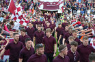 A large crowd of supporters were at the Pearse Stadium welcome home the Galway senior football team at the Pearse Stadium on Monday evening. Earlier the Galway minor All-Ireland champions were also greeted at the stadium.