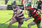 Cappataggle's, Sean Cronin,<br />
 and<br />
 Rahoon-Salthill's, Andy Dunne,<br />
 during the County Minor(B) Hurling Championship Final at Athenry.<br />
