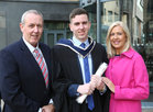 Ryan Doherty, Ballybrit, with his parents Frank and Lorraine after he was conferred with a Bachelor of Business at the GMIT conferring ceremonies in the Galmont Hotel.