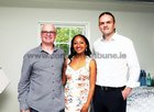 <br />
 At the opening of the Piscatorial School at the Claddagh.were: Mike Gibbons, Owner; Natalie Holland and Cormac McGuirke, 